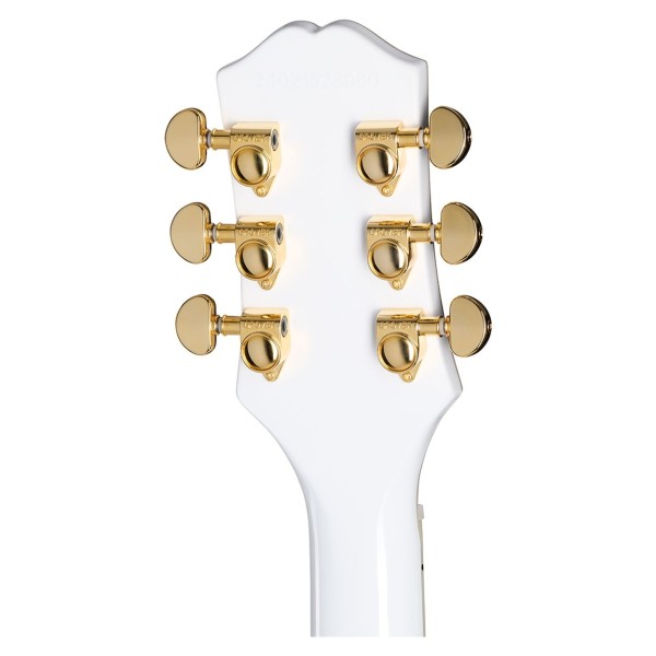 Epiphone Les Paul Custom Inspired by Gibson, Alpine White - headstock back 