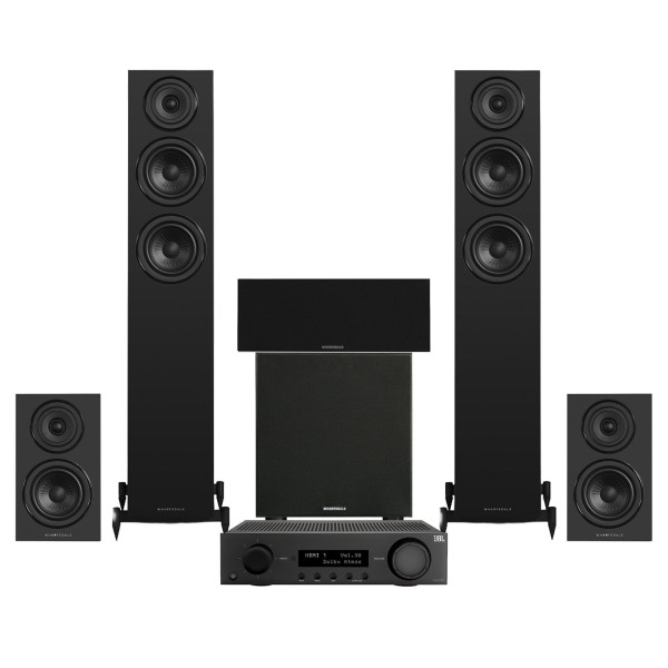 JBL MA710 AV Receiver & Wharfedale Diamond 12.3i 5.1 Speaker Package, Black