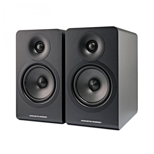 Acoustic Energy AE100 MK2 Bookshelf Speakers (Pair), Matte Black - Front