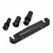 Gotoh GE101Z-T Stoptail Tailpiece Bridge em zinco fundido sob pressão métrico, Black Chrome