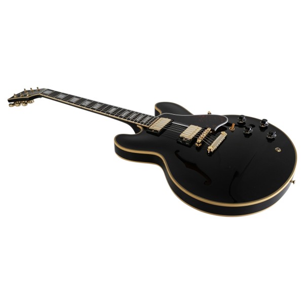 Gibson Custom 1959 ES-355 Reissue Stop Bar VOS, Ebony #A950258 - angled shot