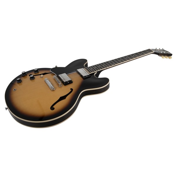 Gibson ES-335 Left Handed, Vintage Burst #221230085 - angled shot