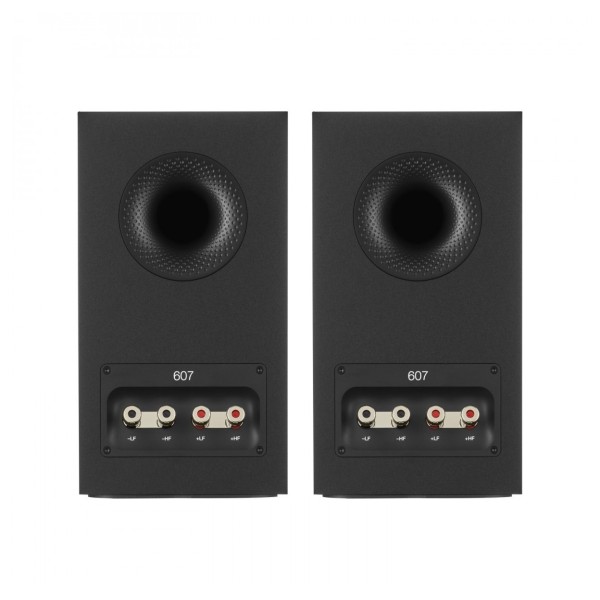 Bowers & Wilkins 607 S3 Bookshelf Speakers (Pair), Black - Rear