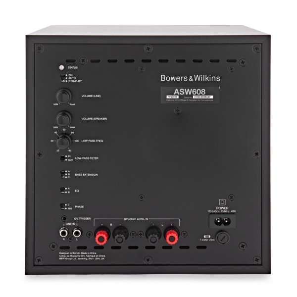Bowers & Wilkins ASW608 Subwoofer, Black - Rear