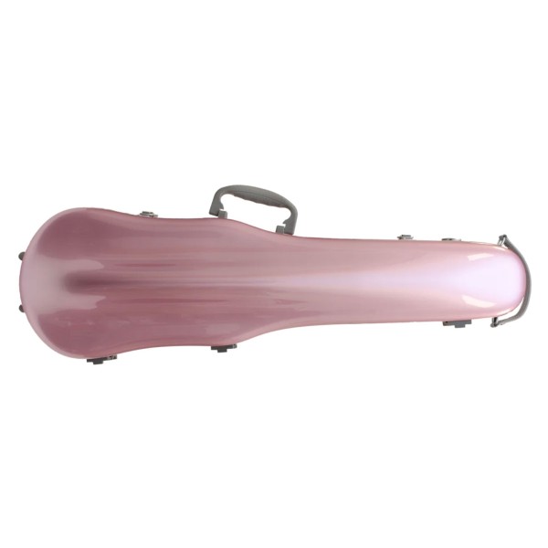 Spirit Polycarbonate Shaped Violin Case, 1/2-1/4, Light Pink
