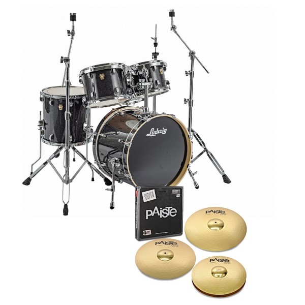 Ludwig Evolution 20" 5pc Complete Drum Kit, Moon Dust