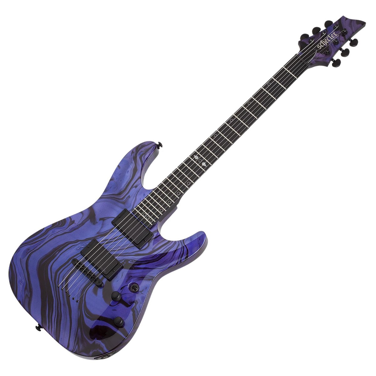 Schecter C-1 Hydro Dip Electric Guitar Purple Obsidian