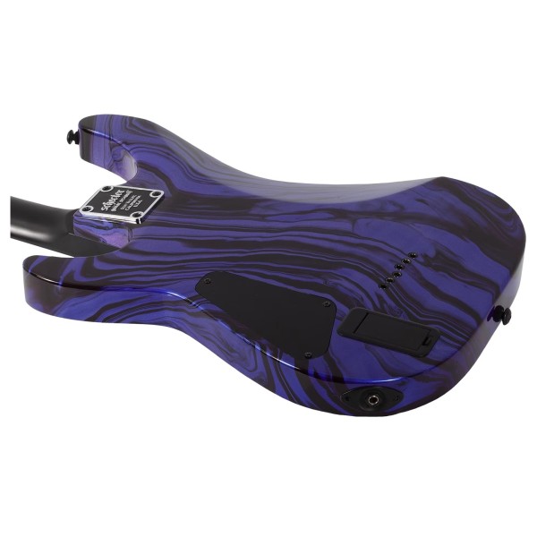 Schecter C-1 Hydro Dip Electric Guitar, Purple Obsidian - back of body