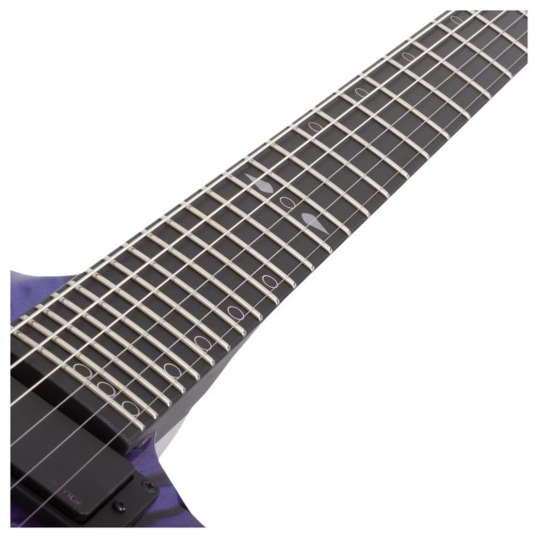 Schecter C-1 Hydro Dip Electric Guitar, Purple Obsidian - neck