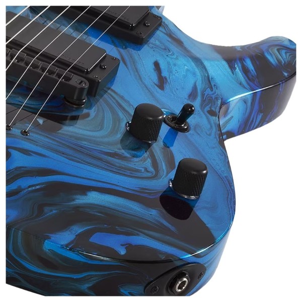 Schecter C-1 Hydro Dip Electric Guitar, Midnight Tide - controls