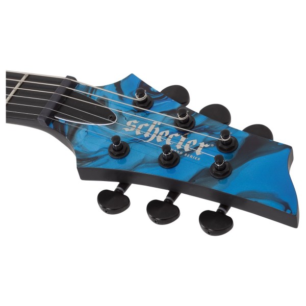 Schecter C-1 Hydro Dip Electric Guitar, Midnight Tide - headstock