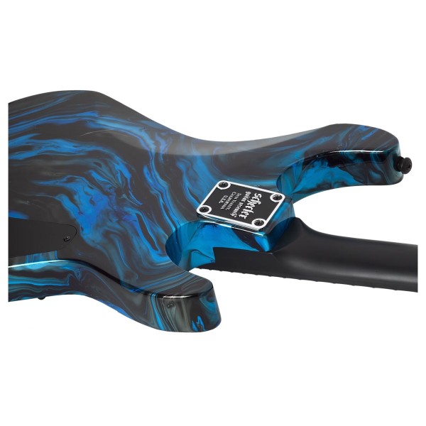 Schecter C-1 Hydro Dip Left Handed Electric Guitar, Midnight Tide - back of body