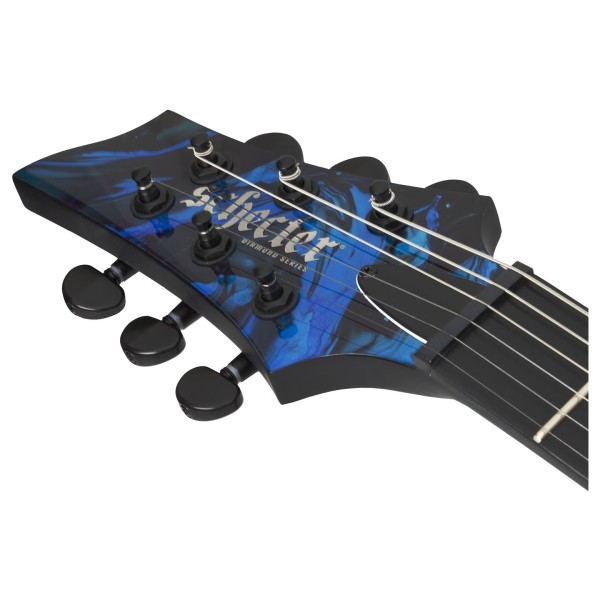Schecter C-1 Hydro Dip Left Handed Electric Guitar, Midnight Tide - headstock