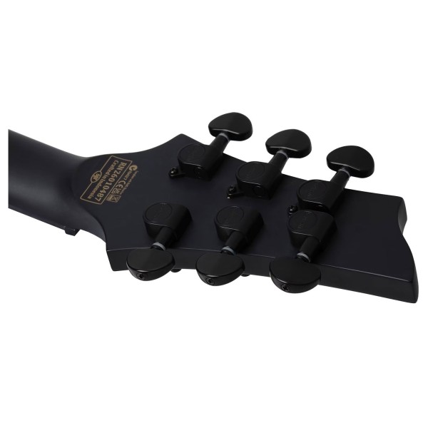 Schecter C-1 Hydro Dip Left Handed Electric Guitar, Midnight Tide - back of headstock