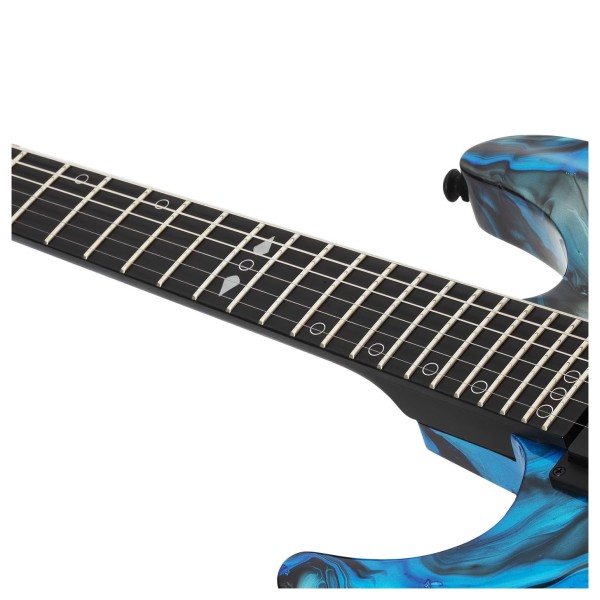 Schecter C-1 Hydro Dip Left Handed Electric Guitar, Midnight Tide - neck