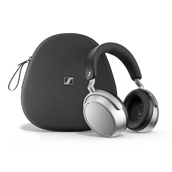 Sennheiser HDB 630 Closed-back Wireless Headphones, Lunar Silver  -case 