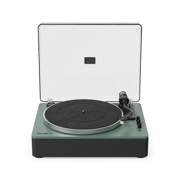Majority Folio Bluetooth Turntable, Green - Front view