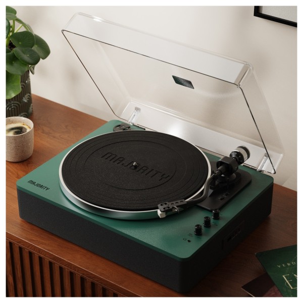 Majority Folio Bluetooth Turntable, Green - Lifestyle Image