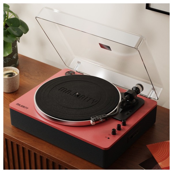 Majority Folio Bluetooth Turntable, Red - Lifestyle Image