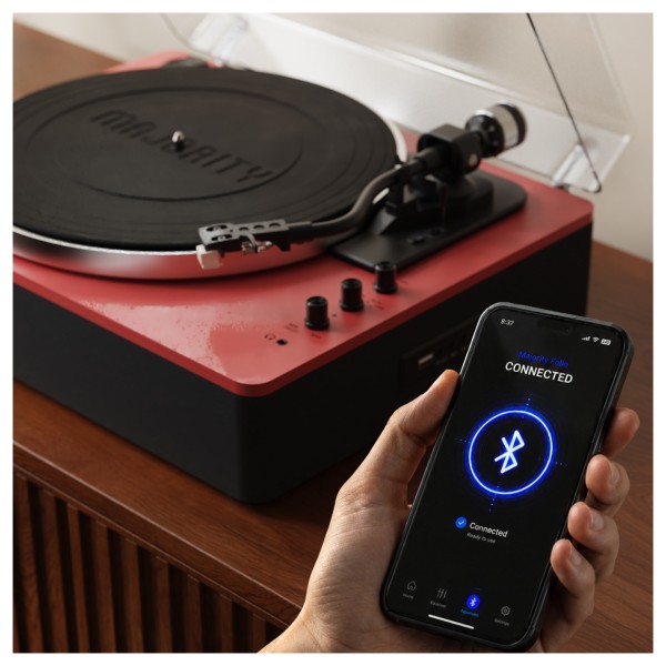 Majority Folio Bluetooth Turntable, Red - Tech image, Bluetooth built-in