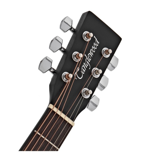 Tanglewood TWBB O Blackbird Folk Acoustic, Smokestack Black Satin with Accessory Pack