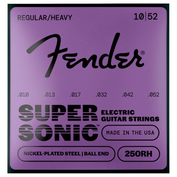 Fender SuperSonic 250RH Guitar Strings, Nickel-Plated Steel, Ball End, Gauges .010-.052