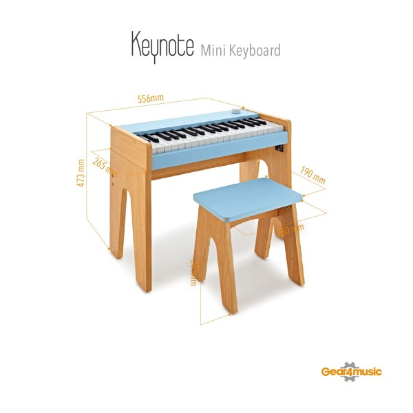 Keynote Mini 37 Key Keyboard, Blue