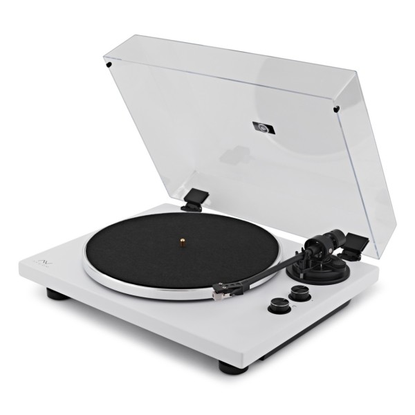 AVCOM 2.0 Active Speaker Turntable System with Audio-Technica Stylus, Oak & White
