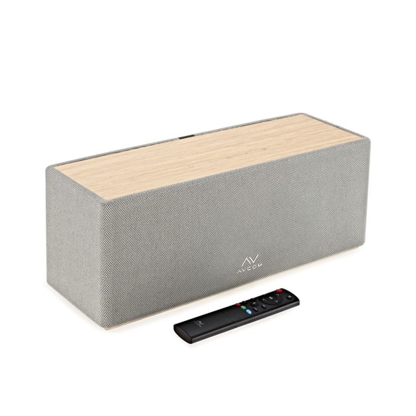 AVCOM 2.0 Active Speaker Turntable System with Audio-Technica Stylus, Oak & White