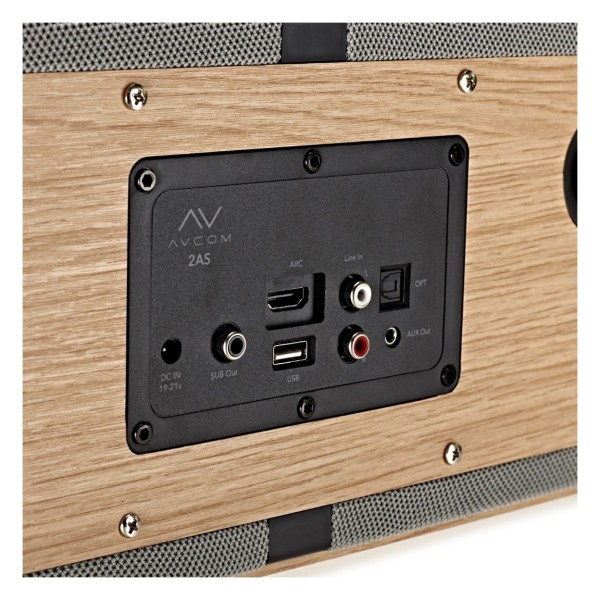 AVCOM 2.0 Active Speaker Turntable System with Audio-Technica Stylus, Oak & White
