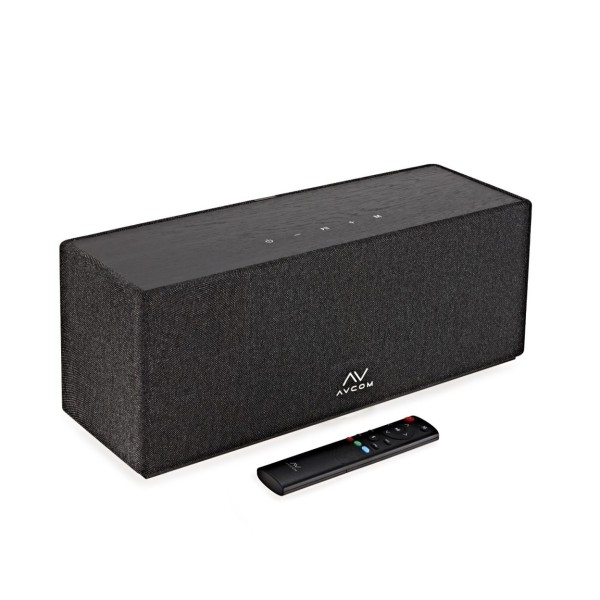 AVCOM 2.0 Active Speaker Turntable System with Audio-Technica Stylus, Black & Walnut