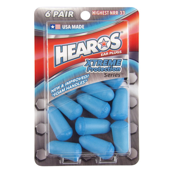 Hearos Xtreme Protection Foam Ear Plugs & Case (6 Pairs)