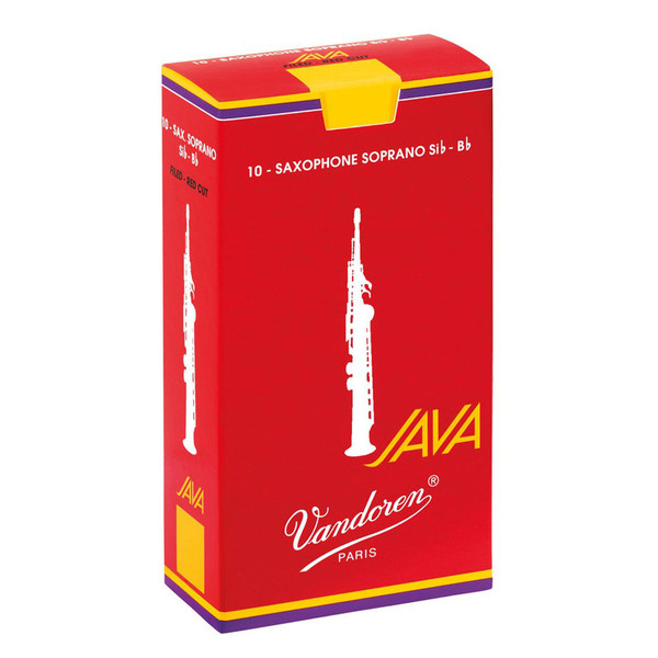 Vandoren Java Red-Cut Soprano Saxophone Reeds Strength 3.0 (10 Pack)