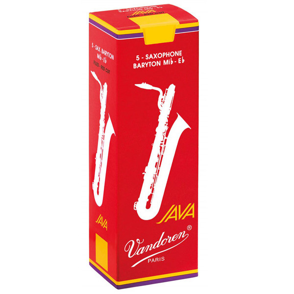 Vandoren Java Red-Cut Baritone Saxophone Reeds, Strength 2.0 Box of 5