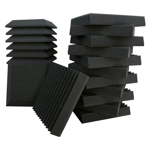 Ultimate Acoustics Bevel/Bevel Vinyl 12x12x2'' x24 + Bass Traps