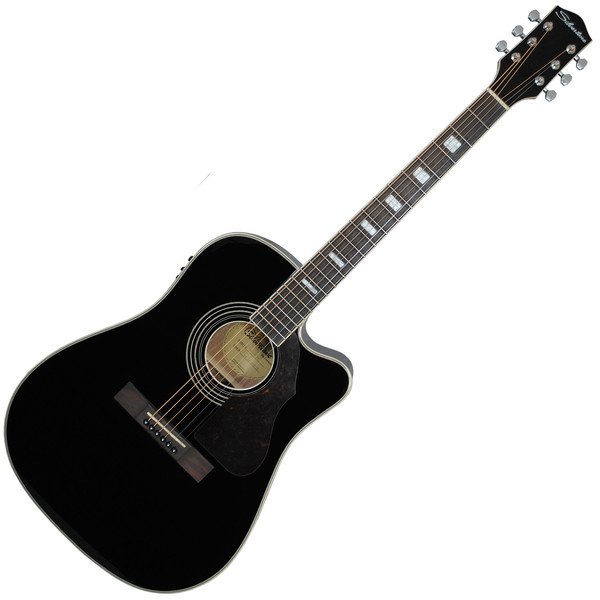 Silvertone 955CE Electro-Acoustic Guitar, Black