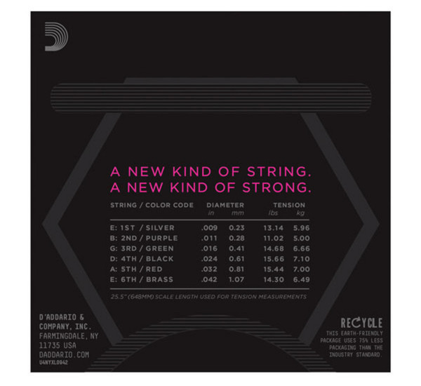 D'Addario NYXL Electric Guitar Strings Super Light 09 - 42, 3 Pack