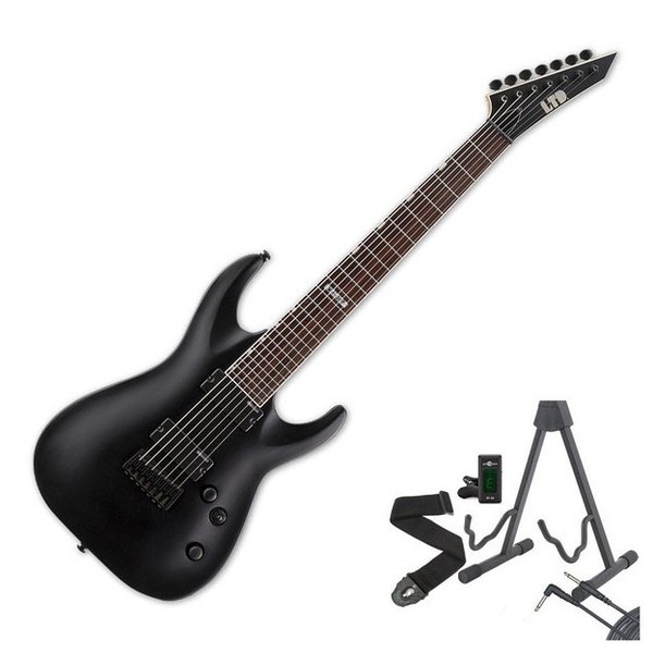 ESP LTD MH-207 Electric Guitar, Black Satin + Free Gifts