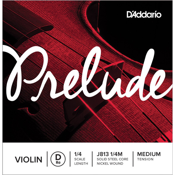 D'Addario Prelude Violin D String 1/4 Scale, Medium Tension