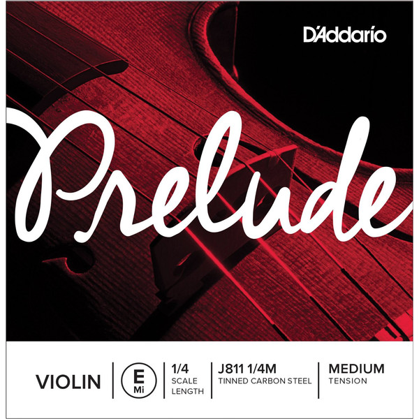 D'Addario Prelude Violin E String 1/4 Scale, Medium Tension