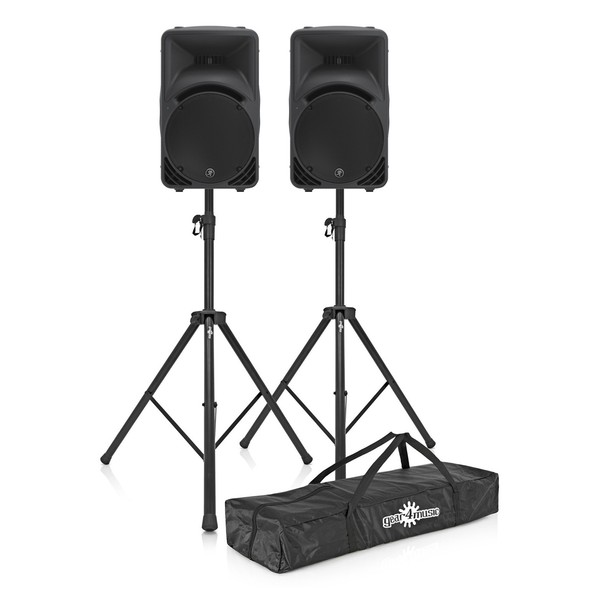 Mackie SRM450 V3 Active PA Speaker Pair with Stands