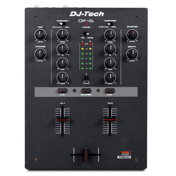 DJ Tech DIF-1s 2-Channel DJ Scratch Mixer, Black