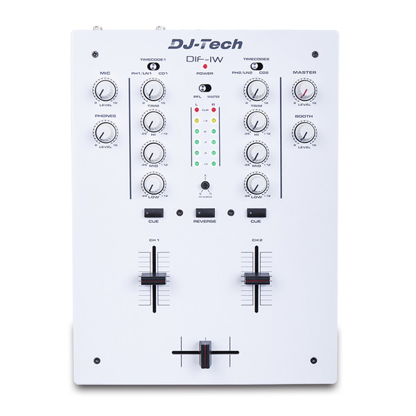 DJ Tech DIF-1W 2-Channel DJ Scratch Mixer, White