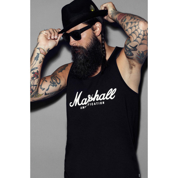 Marshall Standard Tank Top, Script Logo Graphic, Large