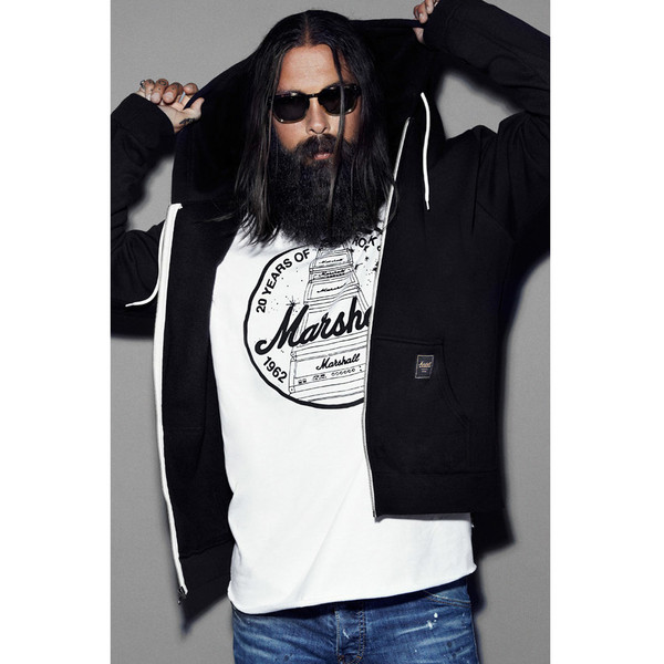 Marshall Zip Hoodie, Patch B Graphic, Unisex Medium