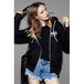Marshall Zip Hoodie, Script Logo Graphic, Unisex Extra Large