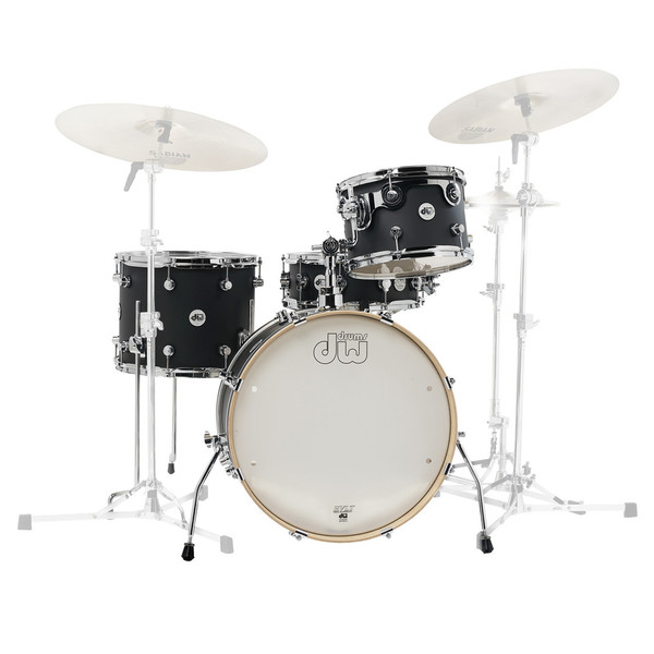DW Frequent Flyer Matt Lacquer 20'' Maple Shell Pack, Black Satin