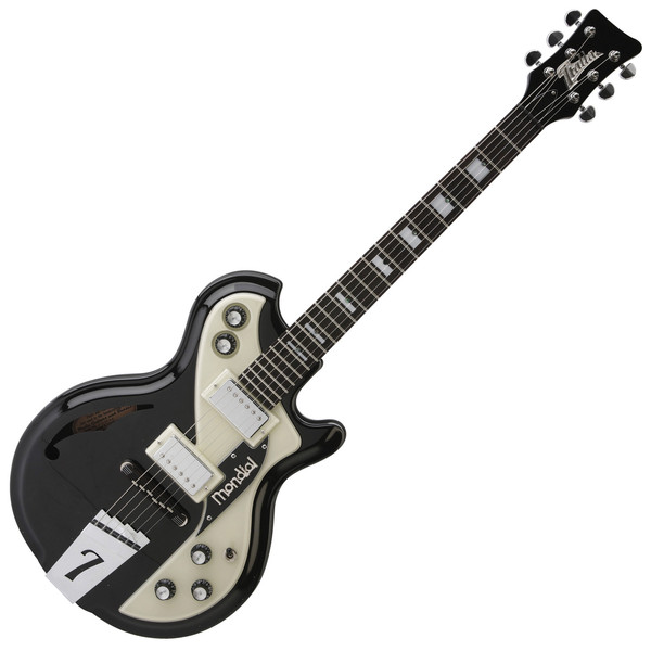 DISC Italia Mondial Classic Electric Guitar, Black with Gig Bag