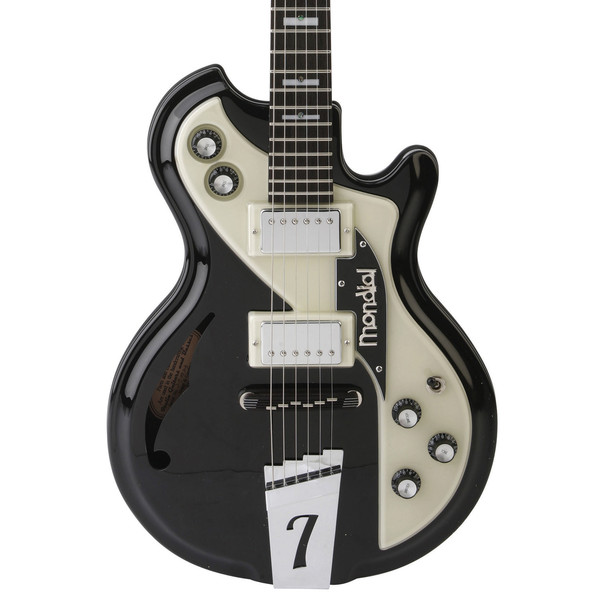 DISC Italia Mondial Classic Electric Guitar, Black with Gig Bag at