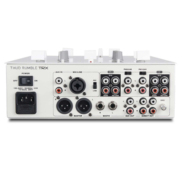 DISC DJ Tech TRX Thud Rumble DJ Scratch Mixer, White at
